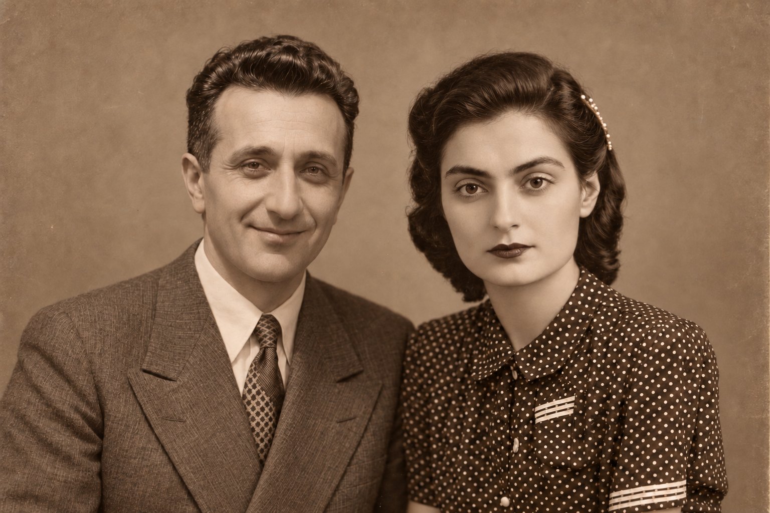 Giovanni Colasanti e Anna Spagnoletti, ritratto a mezzo busto.